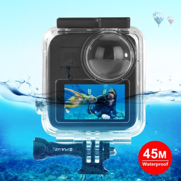 PULUZ 45m Estuche de buceo con carcasa impermeable subacuática para GoPro MAX, con soporte básico de hebilla y tornillo